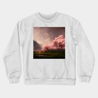 Japanese Sakura Cherry Blossom Trees Landscape #2 Crewneck Sweatshirt